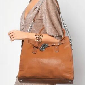 Michael Kors Hamilton Peanut Butter Brown Leather Tote